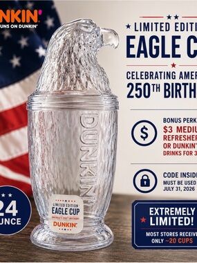 Dunkin' Limited Edition Eagle Cup - Clear Acrylic Tumbler